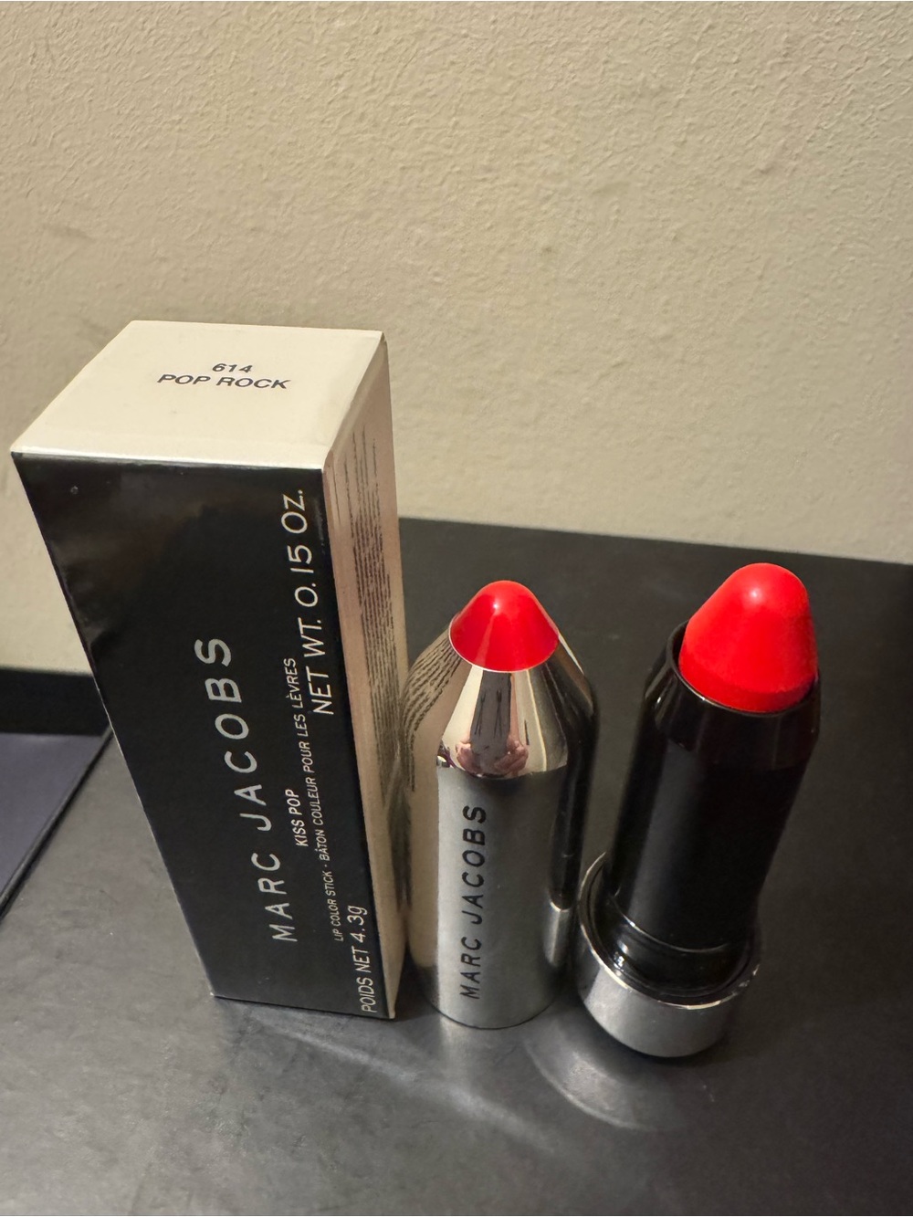 BNIB Marc Jacobs Beauty Kiss Pop Lipstick 614 POP ROCK - Rare Discontinued